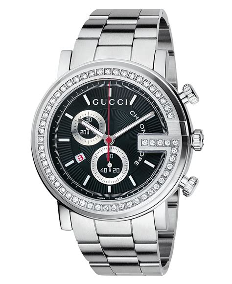 i gucci mens watch|men's gucci watch diamond bezel.